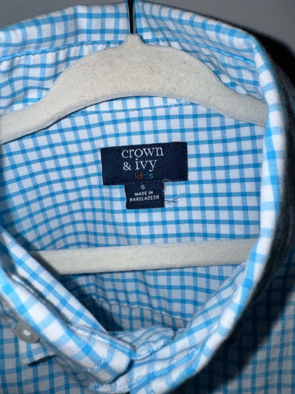 crown & ivy Light Blue Gingham Button-Down Shirt - Picture 6 of 7